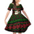 Viking Christmas Family Matching Off Shoulder Short Dress and Hawaiian Shirt with Santa Warrior Axe Nordic Symbols Red Green Black Knit Pattern Design - Wonder Print Shop