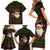 Viking Christmas Family Matching Short Sleeve Bodycon Dress and Hawaiian Shirt with Santa Warrior Axe Nordic Symbols Red Green Black Knit Pattern Design - Wonder Print Shop