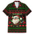 Viking Christmas Family Matching Short Sleeve Bodycon Dress and Hawaiian Shirt with Santa Warrior Axe Nordic Symbols Red Green Black Knit Pattern Design - Wonder Print Shop