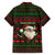Viking Christmas Family Matching Short Sleeve Bodycon Dress and Hawaiian Shirt with Santa Warrior Axe Nordic Symbols Red Green Black Knit Pattern Design - Wonder Print Shop
