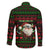 Viking Christmas Family Matching Short Sleeve Bodycon Dress and Hawaiian Shirt with Santa Warrior Axe Nordic Symbols Red Green Black Knit Pattern Design - Wonder Print Shop