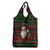 Viking Christmas Grocery Bag with Santa Warrior Axe Nordic Symbols Red Green Black Knit Pattern Design - Wonder Print Shop