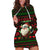 Viking Christmas Hoodie Dress with Santa Warrior Axe Nordic Symbols Red Green Black Knit Pattern Design - Wonder Print Shop
