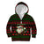 Viking Christmas Kid Hoodie with Santa Warrior Axe Nordic Symbols Red Green Black Knit Pattern Design - Wonder Print Shop