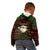 Viking Christmas Kid Hoodie with Santa Warrior Axe Nordic Symbols Red Green Black Knit Pattern Design - Wonder Print Shop