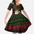 Viking Christmas Kid Short Sleeve Dress with Santa Warrior Axe Nordic Symbols Red Green Black Knit Pattern Design - Wonder Print Shop