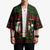 Viking Christmas Kimono with Santa Warrior Axe Nordic Symbols Red Green Black Knit Pattern Design - Wonder Print Shop