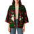 Viking Christmas Kimono with Santa Warrior Axe Nordic Symbols Red Green Black Knit Pattern Design - Wonder Print Shop