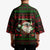 Viking Christmas Kimono with Santa Warrior Axe Nordic Symbols Red Green Black Knit Pattern Design - Wonder Print Shop
