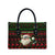 Viking Christmas Leather Bag with Santa Warrior Axe Nordic Symbols Red Green Black Knit Pattern Design - Wonder Print Shop