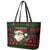 Viking Christmas Leather Tote Bag with Santa Warrior Axe Nordic Symbols Red Green Black Knit Pattern Design - Wonder Print Shop