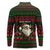 Viking Christmas Long Sleeve Polo Shirt with Santa Warrior Axe Nordic Symbols Red Green Black Knit Pattern Design - Wonder Print Shop