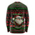 Viking Christmas Long Sleeve Shirt with Santa Warrior Axe Nordic Symbols Red Green Black Knit Pattern Design - Wonder Print Shop