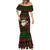Viking Christmas Mermaid Dress with Santa Warrior Axe Nordic Symbols Red Green Black Knit Pattern Design - Wonder Print Shop