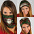 Viking Christmas Neck Gaiter with Santa Warrior Axe Nordic Symbols Red Green Black Knit Pattern Design - Wonder Print Shop