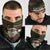 Viking Christmas Neck Gaiter with Santa Warrior Axe Nordic Symbols Red Green Black Knit Pattern Design - Wonder Print Shop