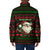 Viking Christmas Padded Jacket with Santa Warrior Axe Nordic Symbols Red Green Black Knit Pattern Design - Wonder Print Shop