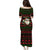 Viking Christmas Puletasi with Santa Warrior Axe Nordic Symbols Red Green Black Knit Pattern Design - Wonder Print Shop