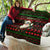 Viking Christmas Quilt with Santa Warrior Axe Nordic Symbols Red Green Black Knit Pattern Design - Wonder Print Shop