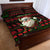Viking Christmas Quilt Bed Set with Santa Warrior Axe Nordic Symbols Red Green Black Knit Pattern Design - Wonder Print Shop