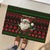 Viking Christmas Rubber Doormat with Santa Warrior Axe Nordic Symbols Red Green Black Knit Pattern Design - Wonder Print Shop
