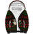 Viking Christmas Sherpa Hoodie with Santa Warrior Axe Nordic Symbols Red Green Black Knit Pattern Design - Wonder Print Shop