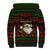 Viking Christmas Sherpa Hoodie with Santa Warrior Axe Nordic Symbols Red Green Black Knit Pattern Design - Wonder Print Shop
