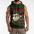 Viking Christmas Sleeveless Hoodie with Santa Warrior Axe Nordic Symbols Red Green Black Knit Pattern Design - Wonder Print Shop