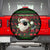 Viking Christmas Spare Tire Cover with Santa Warrior Axe Nordic Symbols Red Green Black Knit Pattern Design - Wonder Print Shop