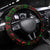 Viking Christmas Steering Wheel Cover with Santa Warrior Axe Nordic Symbols Red Green Black Knit Pattern Design - Wonder Print Shop
