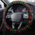 Viking Christmas Steering Wheel Cover with Santa Warrior Axe Nordic Symbols Red Green Black Knit Pattern Design - Wonder Print Shop
