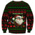 Viking Christmas Sweatshirt with Santa Warrior Axe Nordic Symbols Red Green Black Knit Pattern Design - Wonder Print Shop