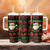 Viking Christmas Tumbler With Handle with Santa Warrior Axe Nordic Symbols Red Green Black Knit Pattern Design - Wonder Print Shop
