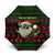 Viking Christmas Umbrella with Santa Warrior Axe Nordic Symbols Red Green Black Knit Pattern Design - Wonder Print Shop