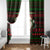 Viking Christmas Window Curtain with Santa Warrior Axe Nordic Symbols Red Green Black Knit Pattern Design - Wonder Print Shop