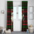 Viking Christmas Window Curtain with Santa Warrior Axe Nordic Symbols Red Green Black Knit Pattern Design - Wonder Print Shop