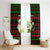 Viking Christmas Window Curtain with Santa Warrior Axe Nordic Symbols Red Green Black Knit Pattern Design - Wonder Print Shop
