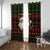 Viking Christmas Window Curtain with Santa Warrior Axe Nordic Symbols Red Green Black Knit Pattern Design - Wonder Print Shop