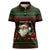 Viking Christmas Women Polo Shirt with Santa Warrior Axe Nordic Symbols Red Green Black Knit Pattern Design - Wonder Print Shop