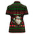 Viking Christmas Women Polo Shirt with Santa Warrior Axe Nordic Symbols Red Green Black Knit Pattern Design - Wonder Print Shop