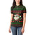Viking Christmas Women Polo Shirt with Santa Warrior Axe Nordic Symbols Red Green Black Knit Pattern Design - Wonder Print Shop