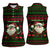 Viking Christmas Women Sleeveless Polo Shirt with Santa Warrior Axe Nordic Symbols Red Green Black Knit Pattern Design - Wonder Print Shop
