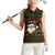 Viking Christmas Women Sleeveless Polo Shirt with Santa Warrior Axe Nordic Symbols Red Green Black Knit Pattern Design - Wonder Print Shop