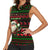 Viking Christmas Women Sleeveless Polo Shirt with Santa Warrior Axe Nordic Symbols Red Green Black Knit Pattern Design - Wonder Print Shop