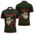 Viking Christmas Zipper Polo Shirt with Santa Warrior Axe Nordic Symbols Red Green Black Knit Pattern Design - Wonder Print Shop