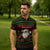 Viking Christmas Zipper Polo Shirt with Santa Warrior Axe Nordic Symbols Red Green Black Knit Pattern Design - Wonder Print Shop