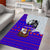 Viking Christmas Area Rug with Santa in Longship Dragon Head Helmet Runes Blue Red Knit Pattern Design - Wonder Print Shop