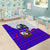 Viking Christmas Area Rug with Santa in Longship Dragon Head Helmet Runes Blue Red Knit Pattern Design - Wonder Print Shop