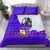 Viking Christmas Bedding Set with Santa in Longship Dragon Head Helmet Runes Blue Red Knit Pattern Design - Wonder Print Shop