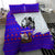 Viking Christmas Bedding Set with Santa in Longship Dragon Head Helmet Runes Blue Red Knit Pattern Design - Wonder Print Shop
